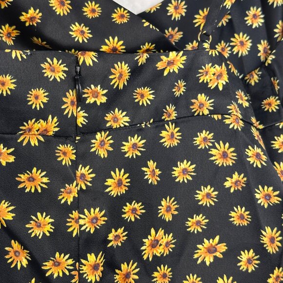 WeWoreWhat Black Babydoll Midi Slip Dress Sz 4 Daisy Print Fairy Grunge NWT - Picture 13 of 14